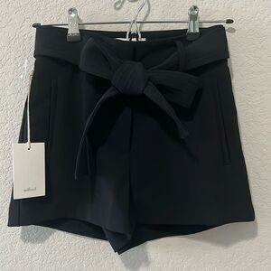WILFRED (NWT) Black Tie Front Dress Shorts, Size 0